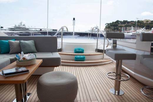 Relax in the onboard jacuzzi surrounded by luxurious seating and stunning views of the harbor.
