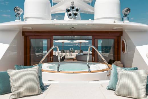 Relax in the onboard jacuzzi with stunning views of the Mediterranean Sea.