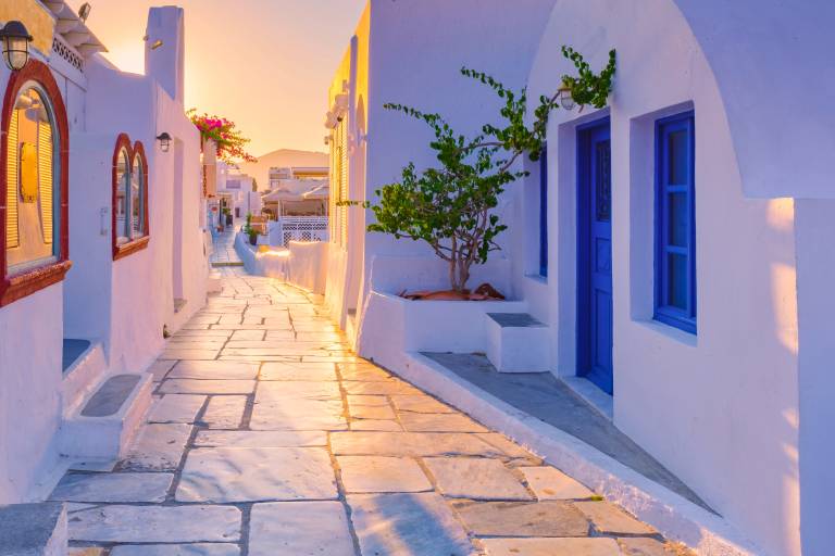 Santorini's Blue and White