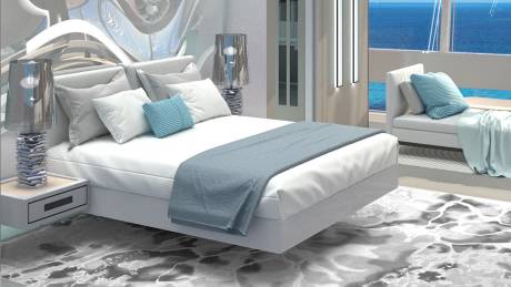 Experience ultimate relaxation in this luxurious bedroom with stunning ocean views and chic, modern decor.