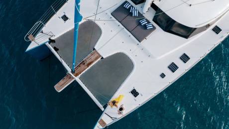 Catamaran space, yacht finish